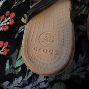 Crocs black sandal wedges